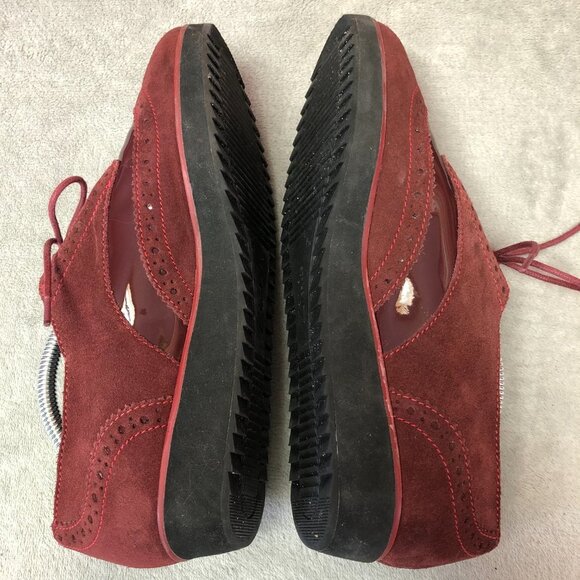 Clarks Somerset Wine Brogue Oxford Derby Suede Lace Up Shoes - Picture 6 of 14